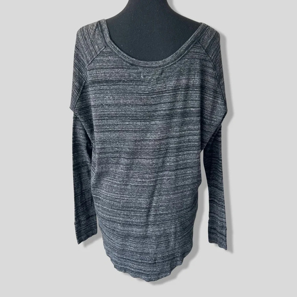 Aritzia TNA Alder Top Marled Dark Grey Raglan Long Sleeve - Picture 3 of 13